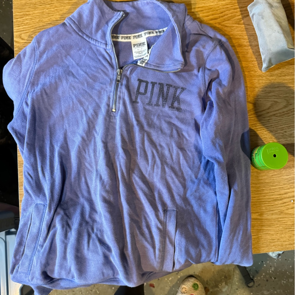 Pink brand blue sweatshirt
